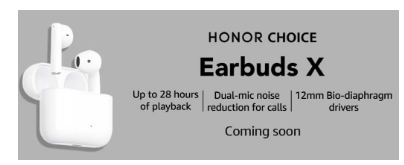 HONOR CHOICE Earbuds X耳机预告片图像揭示了一些关键规格