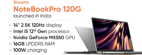 小米NoteBookPro 120G带120Hz显示屏100W充电推出