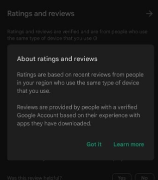 Google Play 商店现在显示使用类似您的设备的用户的评分