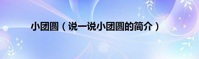 小团圆（说一说小团圆的简介）