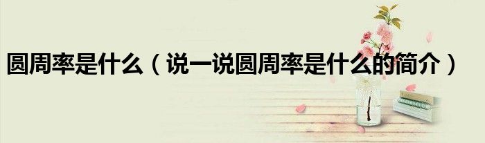圆周率是什么（说一说圆周率是什么的简介）