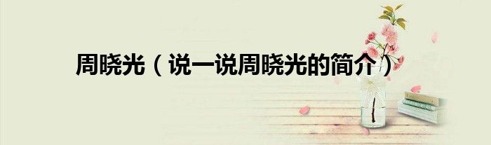 周晓光（说一说周晓光的简介）