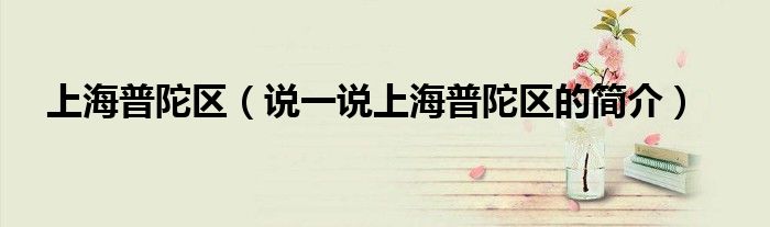 上海普陀区（说一说上海普陀区的简介）