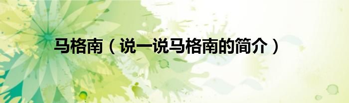 马格南（说一说马格南的简介）