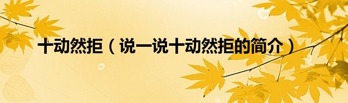 十动然拒（说一说十动然拒的简介）