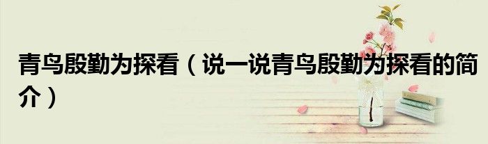 青鸟殷勤为探看（说一说青鸟殷勤为探看的简介）