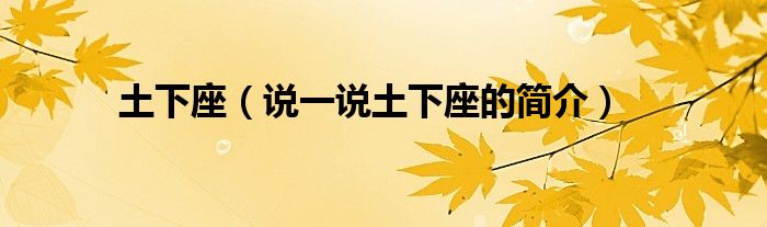 土下座（说一说土下座的简介）