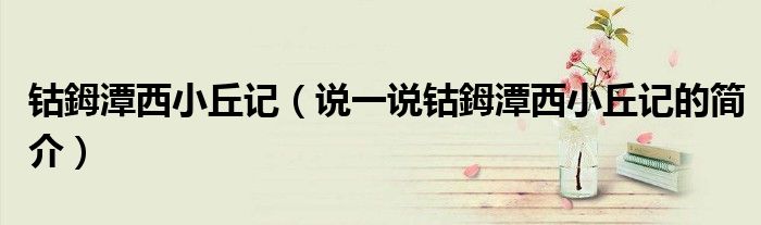 钴鉧潭西小丘记（说一说钴鉧潭西小丘记的简介）
