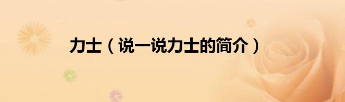 力士（说一说力士的简介）