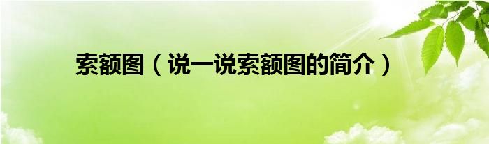 索额图（说一说索额图的简介）