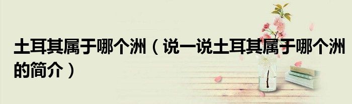 土耳其属于哪个洲（说一说土耳其属于哪个洲的简介）