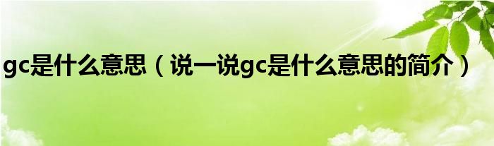 gc是什么意思（说一说gc是什么意思的简介）