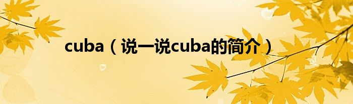 cuba（说一说cuba的简介）
