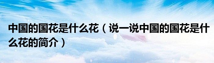 中国的国花是什么花（说一说中国的国花是什么花的简介）