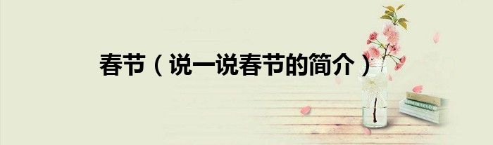 春节（说一说春节的简介）