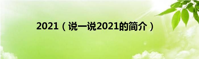 2021（说一说2021的简介）