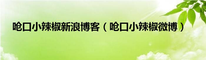 呛口小辣椒新浪博客（呛口小辣椒微博）