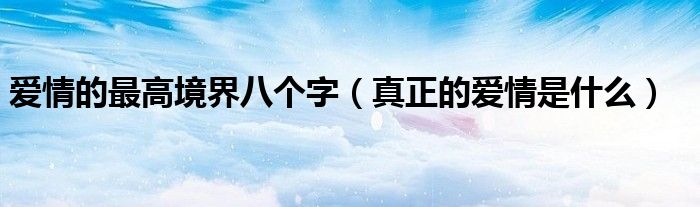 爱情的最高境界八个字（真正的爱情是什么）