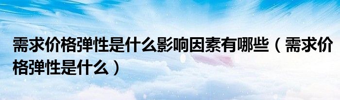 需求价格弹性是什么影响因素有哪些（需求价格弹性是什么）