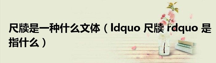 尺牍是一种什么文体（ldquo 尺牍 rdquo 是指什么）