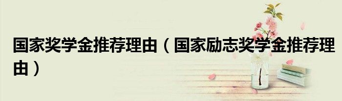 国家奖学金推荐理由（国家励志奖学金推荐理由）