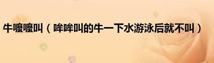 牛嚒嚒叫（哞哞叫的牛一下水游泳后就不叫）