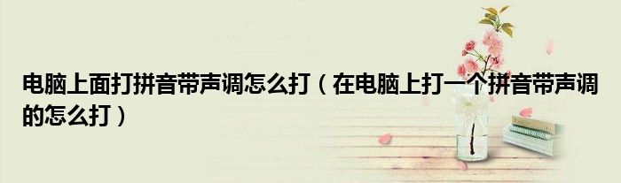 电脑上面打拼音带声调怎么打（在电脑上打一个拼音带声调的怎么打）