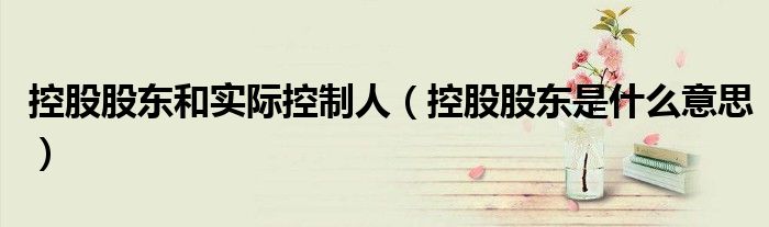 控股股东和实际控制人（控股股东是什么意思）