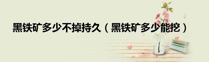 黑铁矿多少不掉持久（黑铁矿多少能挖）
