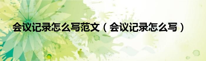 会议记录怎么写范文（会议记录怎么写）