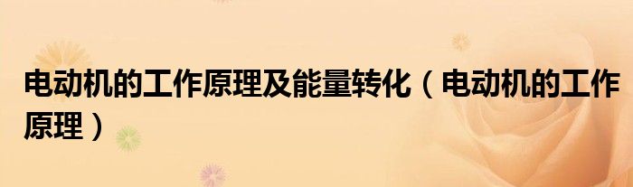 电动机的工作原理及能量转化（电动机的工作原理）