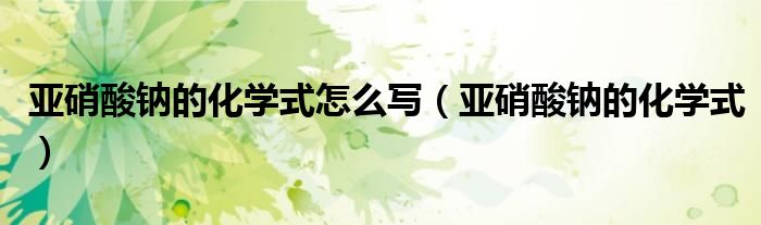 亚硝酸钠的化学式怎么写（亚硝酸钠的化学式）