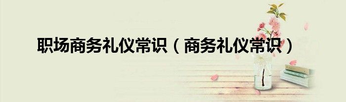 职场商务礼仪常识（商务礼仪常识）