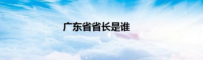 广东省省长是谁