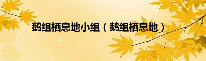 鹅组栖息地小组（鹅组栖息地）