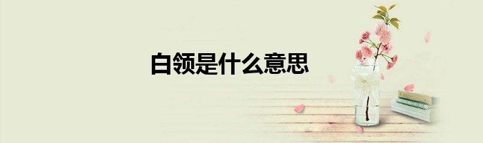 白领是什么意思