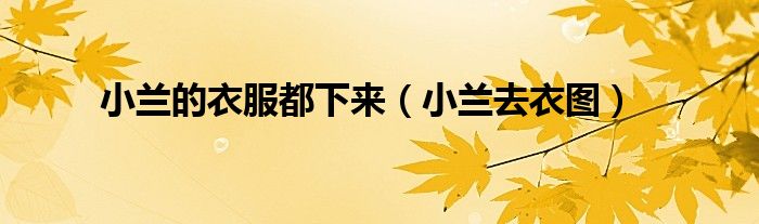 小兰的衣服都下来（小兰去衣图）