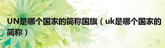 UN是哪个国家的简称国旗（uk是哪个国家的简称）
