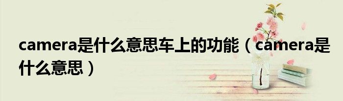 camera是什么意思车上的功能（camera是什么意思）