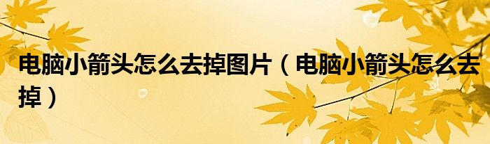 电脑小箭头怎么去掉图片（电脑小箭头怎么去掉）