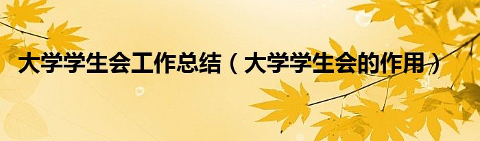 大学学生会工作总结（大学学生会的作用）
