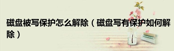 磁盘被写保护怎么解除（磁盘写有保护如何解除）