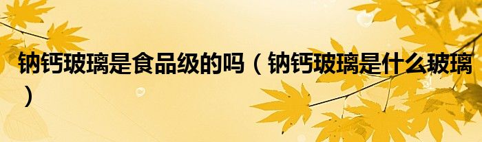 钠钙玻璃是食品级的吗（钠钙玻璃是什么玻璃）