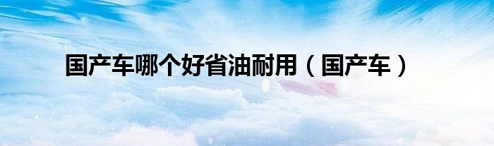 国产车哪个好省油耐用（国产车）