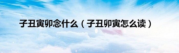 子丑寅卯念什么（子丑卯寅怎么读）