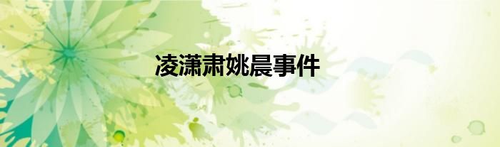 凌潇肃姚晨事件