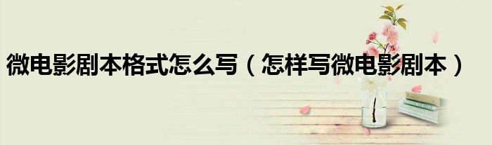 微电影剧本格式怎么写（怎样写微电影剧本）