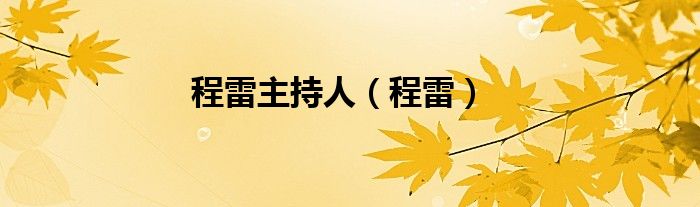 程雷主持人（程雷）