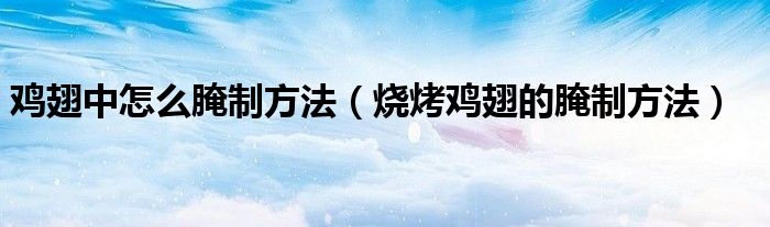 鸡翅中怎么腌制方法（烧烤鸡翅的腌制方法）