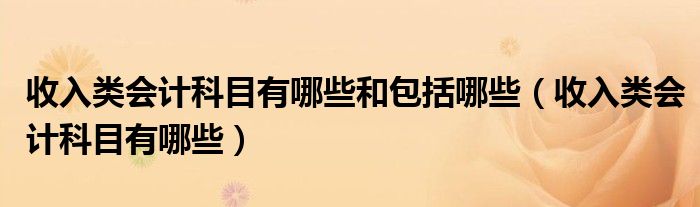 收入类会计科目有哪些和包括哪些（收入类会计科目有哪些）